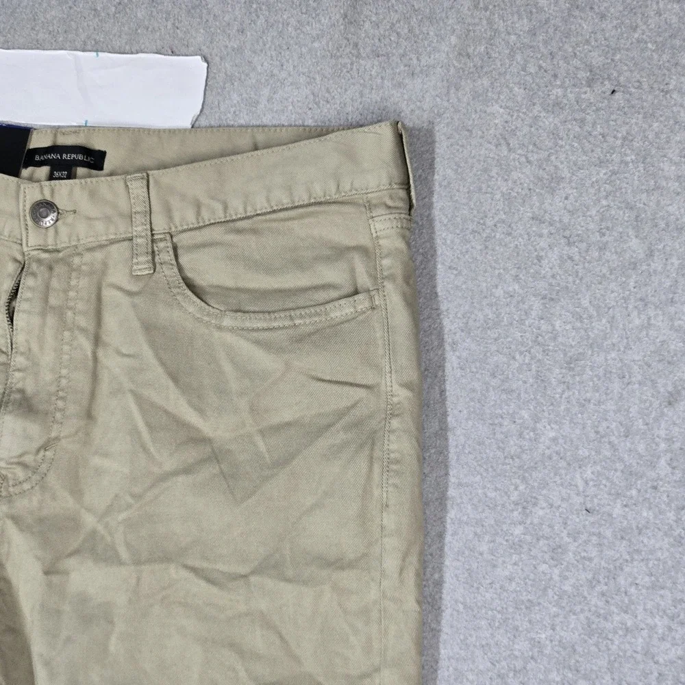 Banana Republic Men Pants 36X32 Tan Chino Twill Pants Slim 30